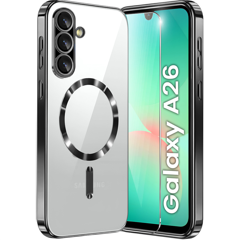 Schutzhülle Für Samsung Galaxy A26 5g, Electro Magsafe, Schwarz + Displayschutzfolie Aus Glas