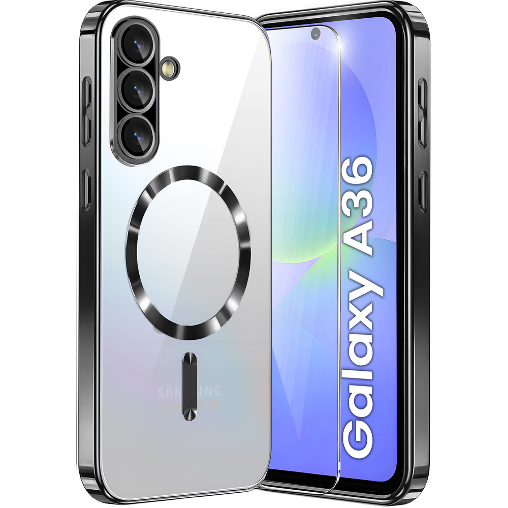 Schutzhülle Für Samsung Galaxy A36 5g, Electro Magsafe, Schwarz + Displayschutzfolie Aus Glas