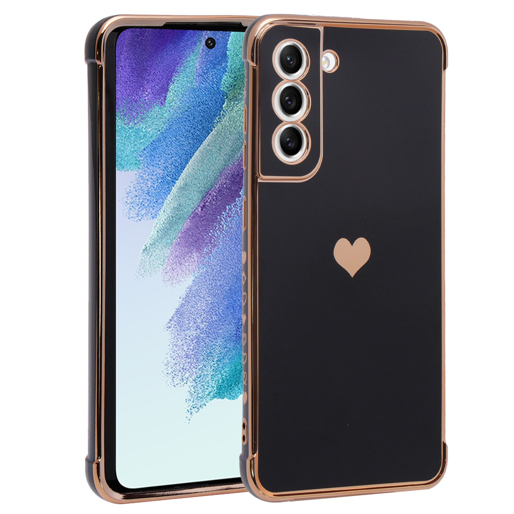Schutzhülle Für Samsung Galaxy S21 Fe, Elektroherz, Schwarz