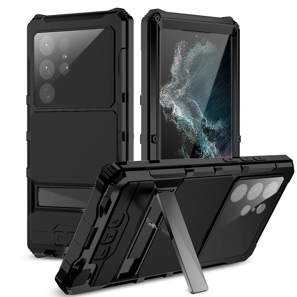 Schutzhülle Für Samsung Galaxy S22 Ultra, R-just, Gepanzert, Schwarz