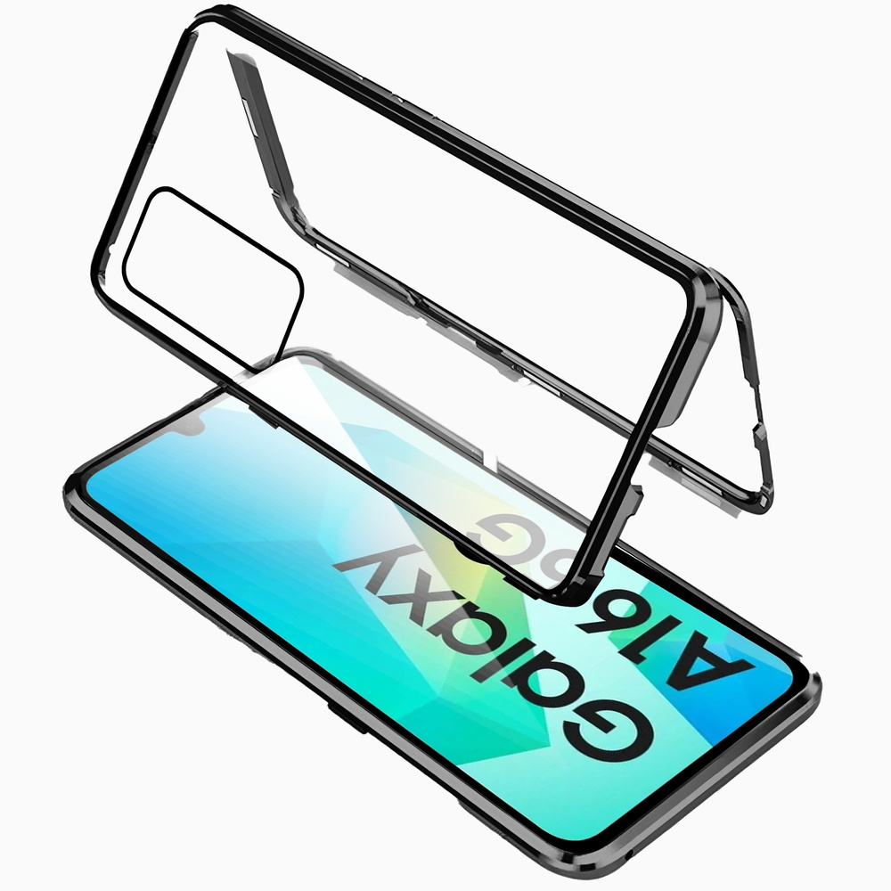 Schutzhülle Für Samsung Galaxy A16 / A16 5g, Magnetisches Dualglas, Schwarz