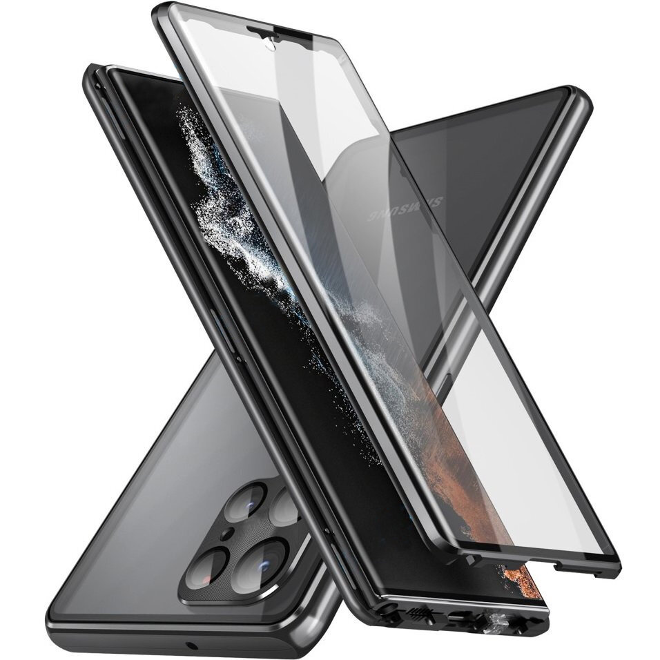 Samsung Galaxy S22 Ultra Hülle, Magnetisches Dualglas, Schwarz