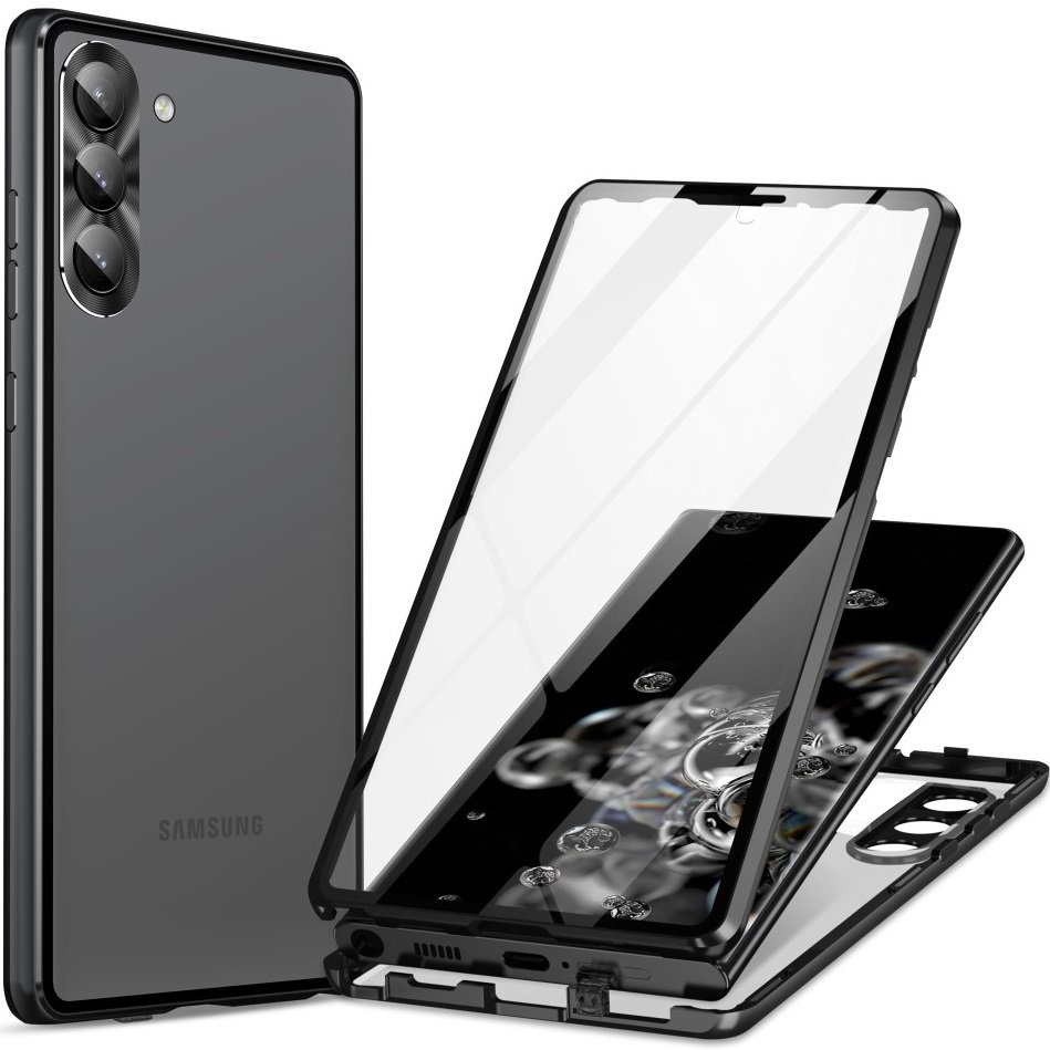 Samsung Galaxy S23 Hülle, Magnetisches Dualglas, Schwarz
