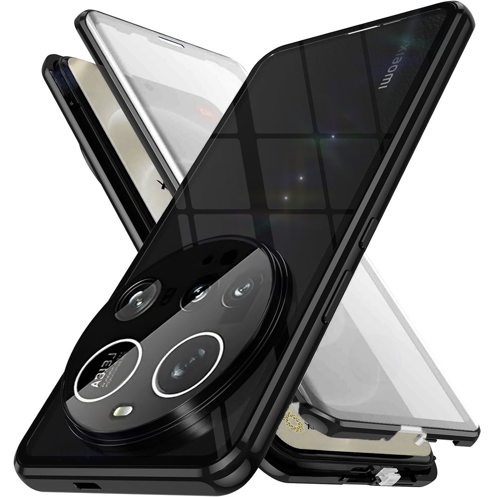 Schutzhülle Für Xiaomi 15 Ultra, Magnetisches Dualglas, Schwarz