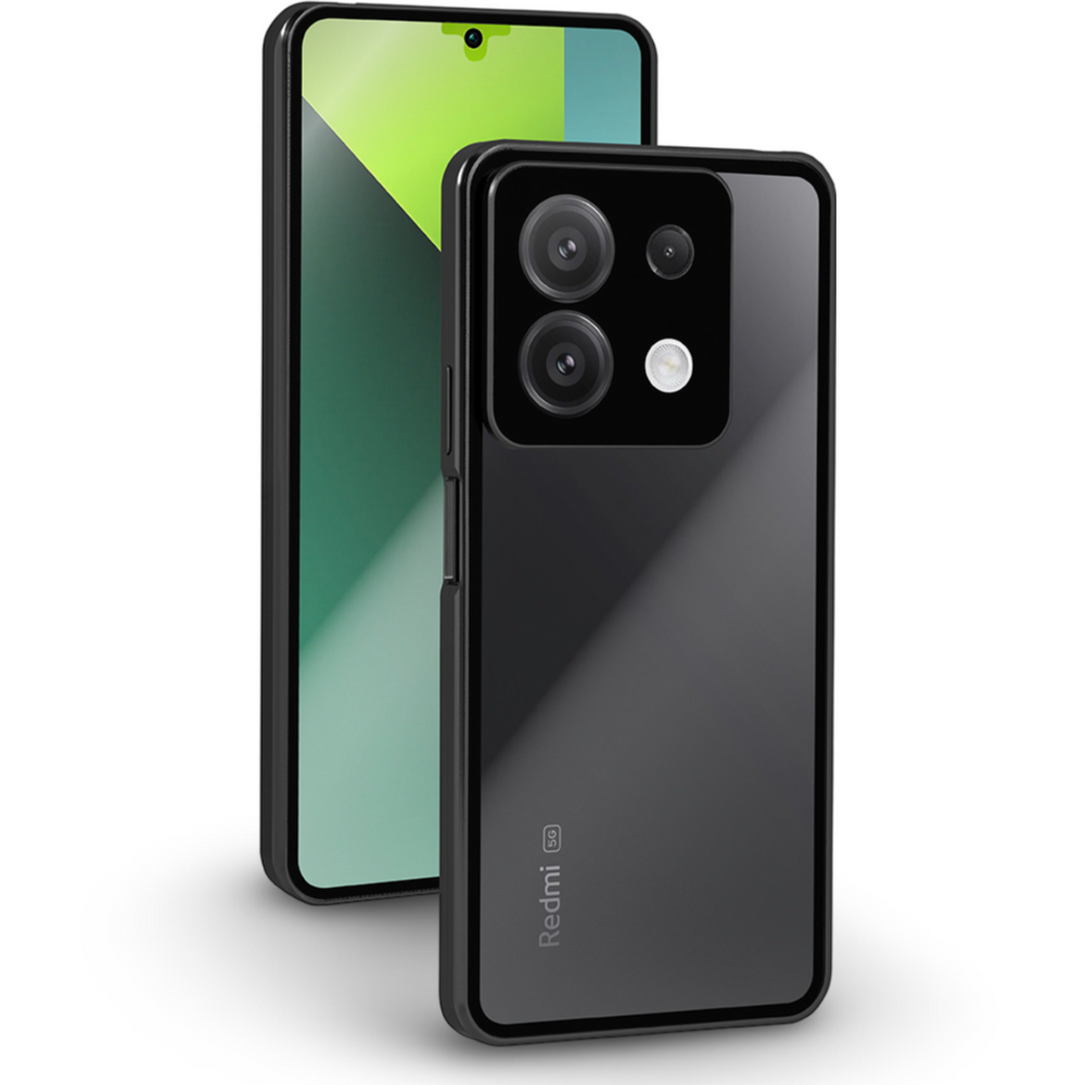 Schutzhülle Für Xiaomi Redmi Note 13 Pro 5g, Magnetisches Dualglas, Schwarz