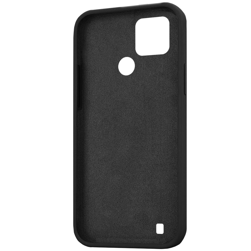 Realme C21y / C25y Silikon-schutzhüllen-set, Schwarz + Glas