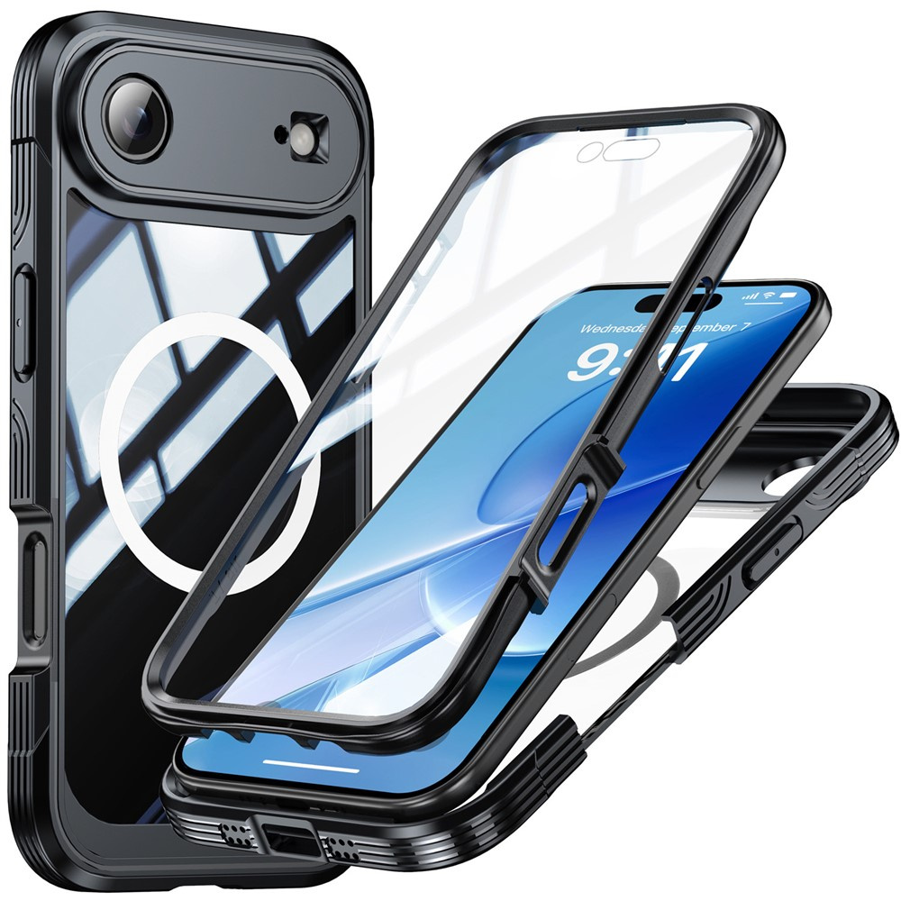 Iphone Air Hülle, Stoßfest, Mit Glas, Für Magsafe, Schwarz