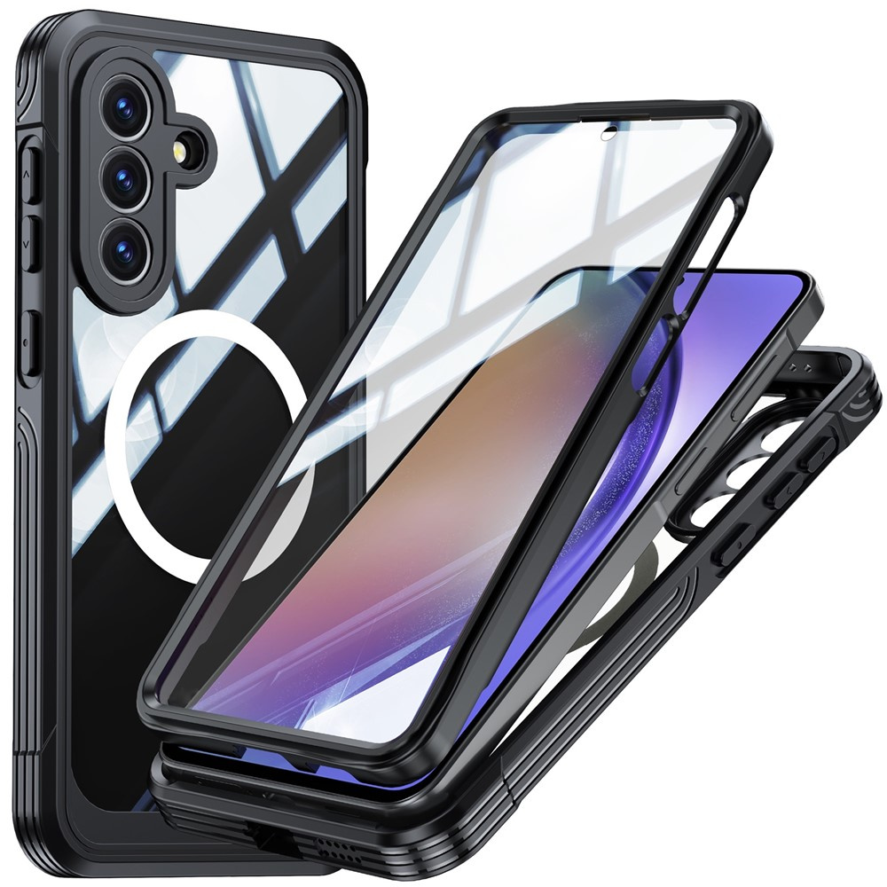 Schutzhülle Für Samsung Galaxy A37 5g, Stoßfest, Mit Glas, Für Magsafe, Schwarz