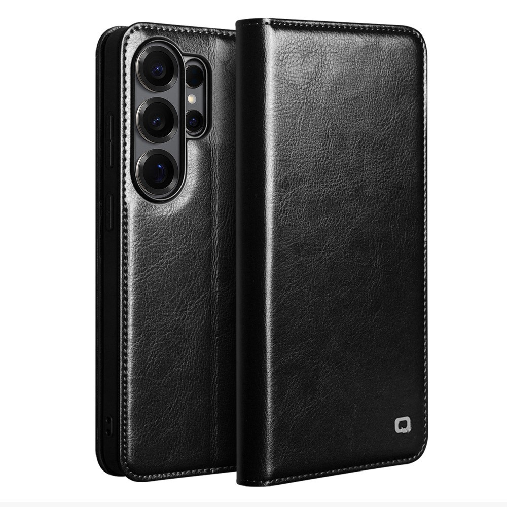 Qialino Lederhülle Für Samsung Galaxy S26 Ultra, Schwarz
