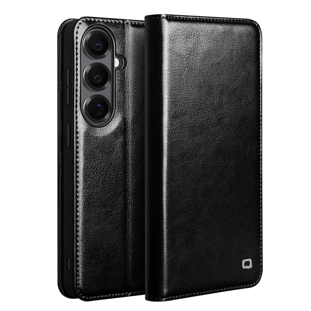 Qialino Lederhülle Für Samsung Galaxy S26, Schwarz