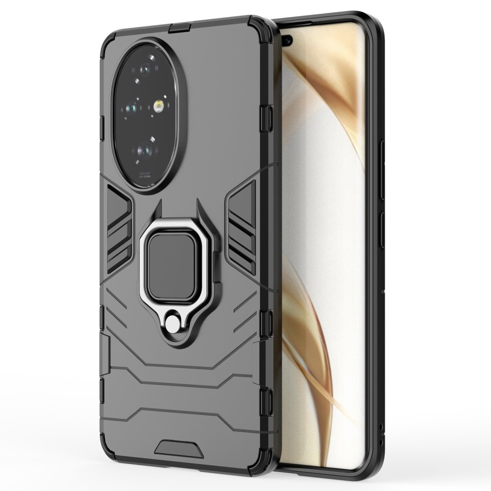 Gepanzerte Schutzhülle Mit Ring Für Honor 200 Pro 5g – Schwarz, Mit Ständer Und Halterung