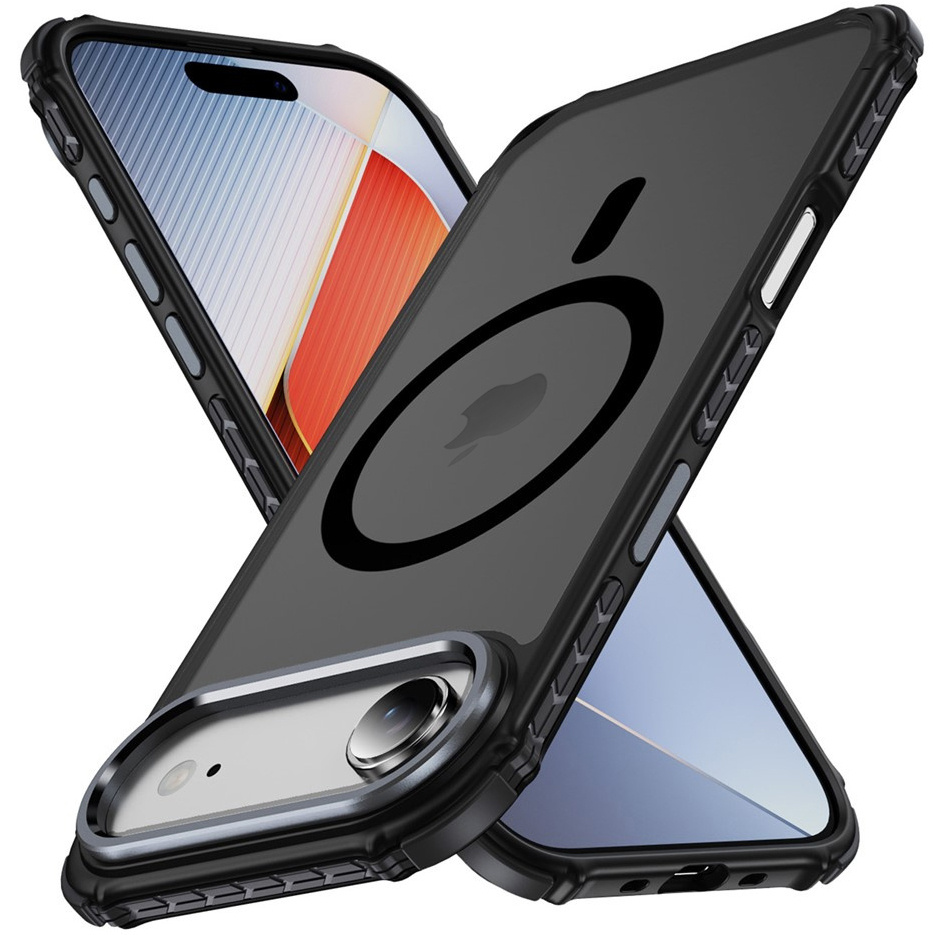Gepanzerte Schutzhülle Für Iphone Air, Matte Hülle, Mit Magsafe-funktion, Matt Mit Schwarzem Rahmen