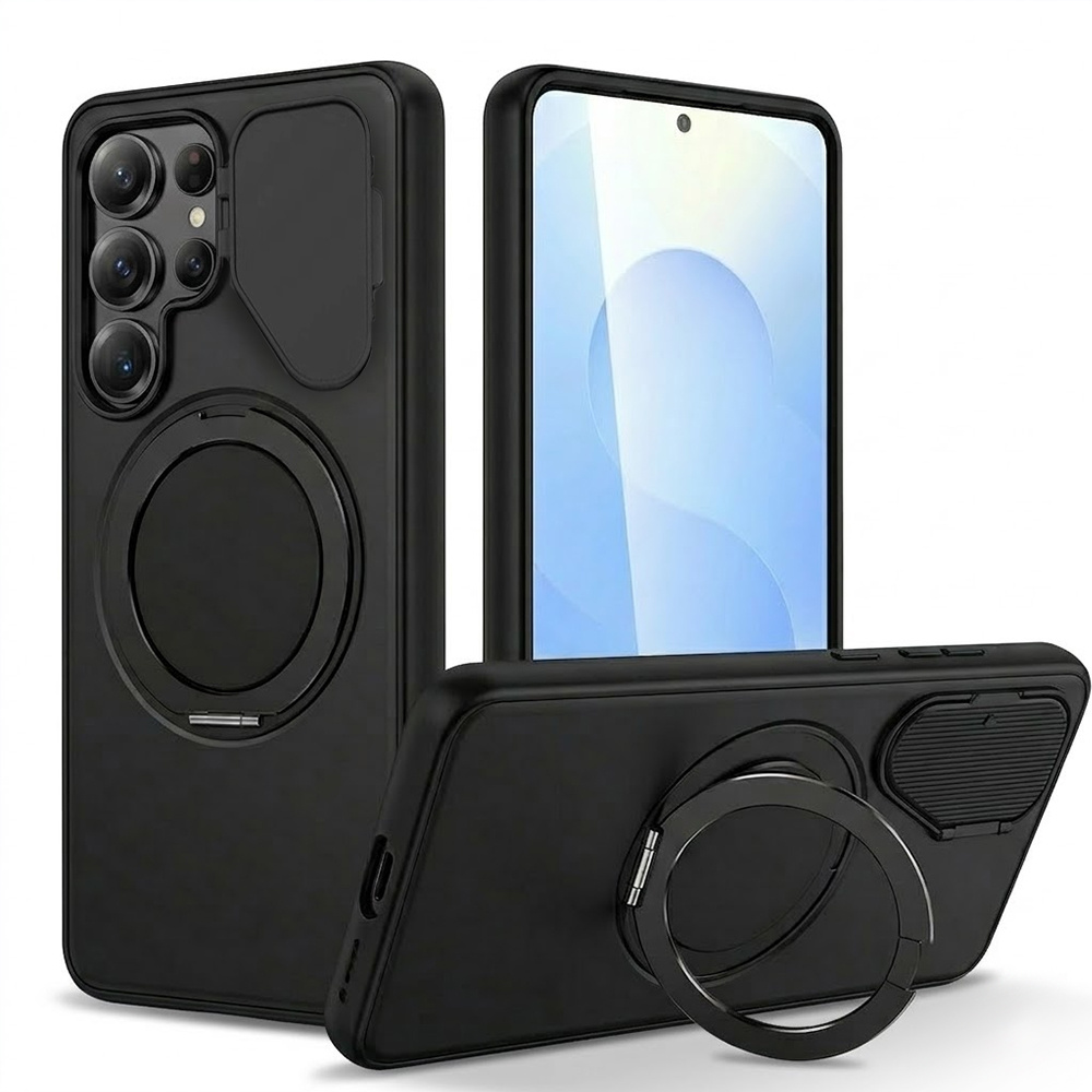 Magnetische Hülle Für Samsung Galaxy S26 Mit Drehring – Schwarz