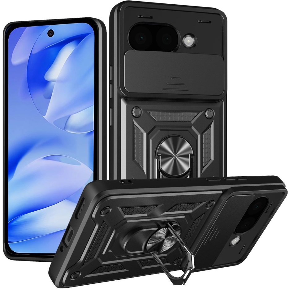Gepanzerte Schutzhülle Für Google Pixel 9a, Camshield Slide, Schwarz