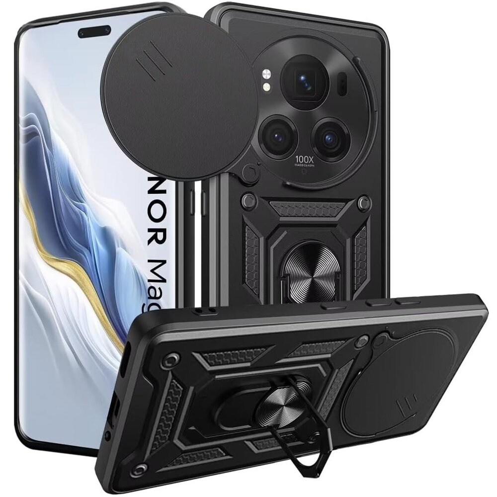 Gepanzerte Schutzhülle Für Honor Magic 6 Pro 5g, Camshield Slide, Schwarz
