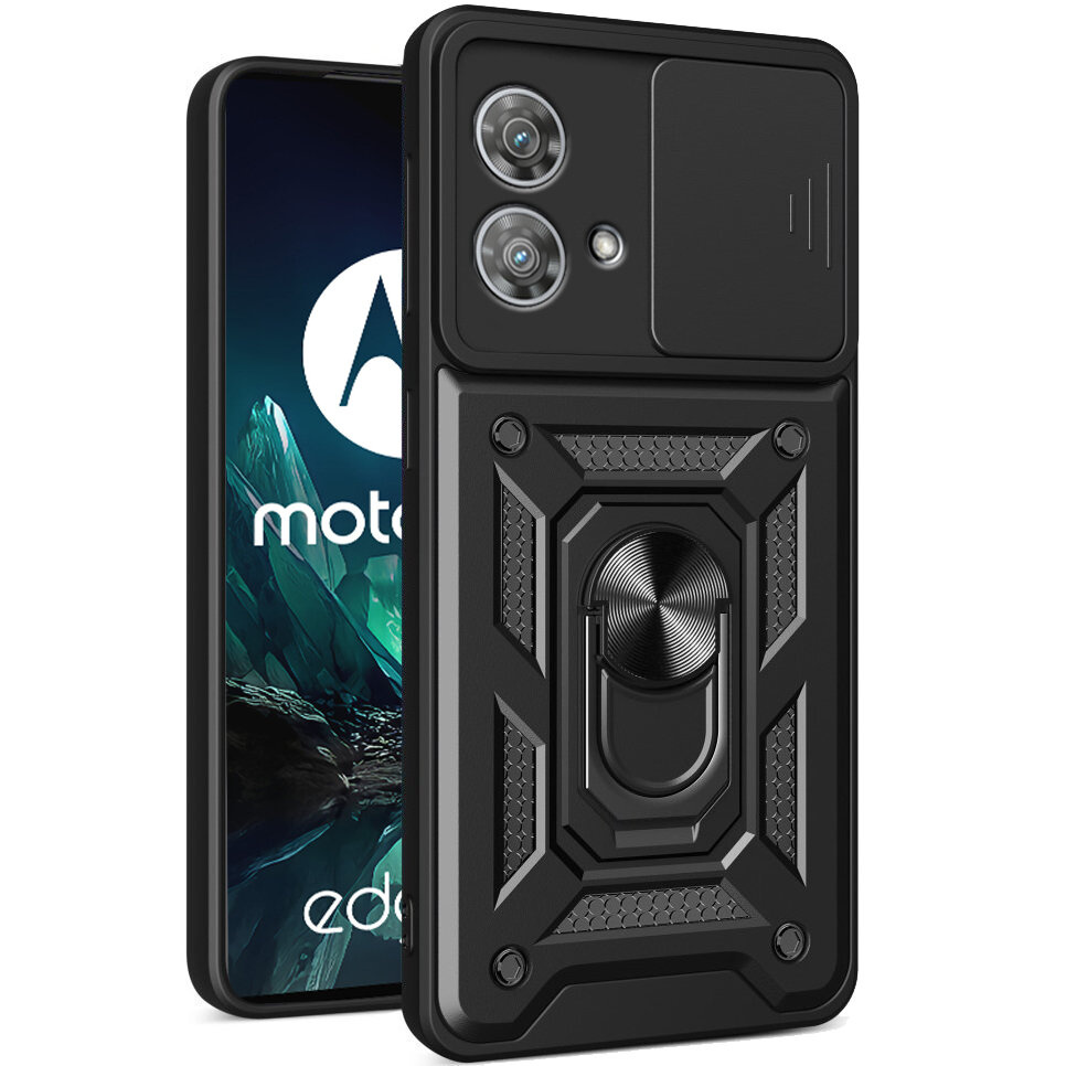 Gepanzerte Schutzhülle Für Motorola Edge 40 Neo, Camshield Slide, Schwarz