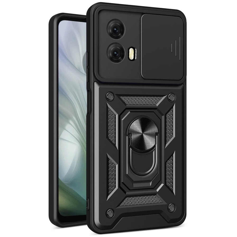 Gepanzertes Gehäuse Für Motorola Moto E14, Camshield Slide, Schwarz