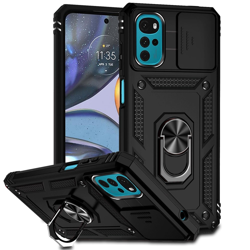 Gepanzertes Gehäuse Für Motorola Moto G22, Camshield Slide, Schwarz