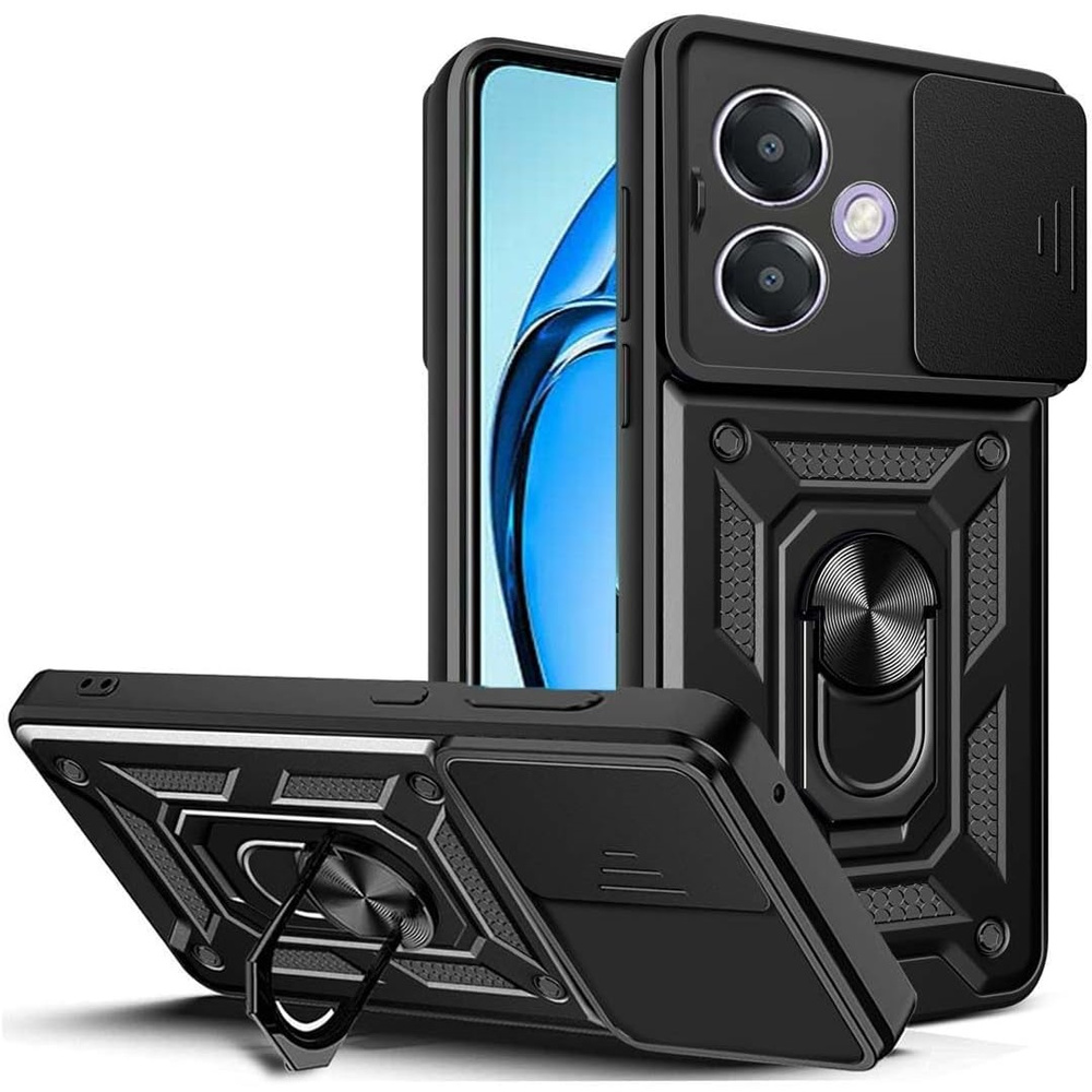 Gepanzerte Schutzhülle Für Oppo A40 / Oppo A40m, Camshield Slide, Schwarz