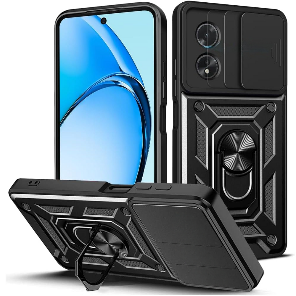 Gepanzerte Schutzhülle Für Oppo A60, Camshield Slide, Schwarz