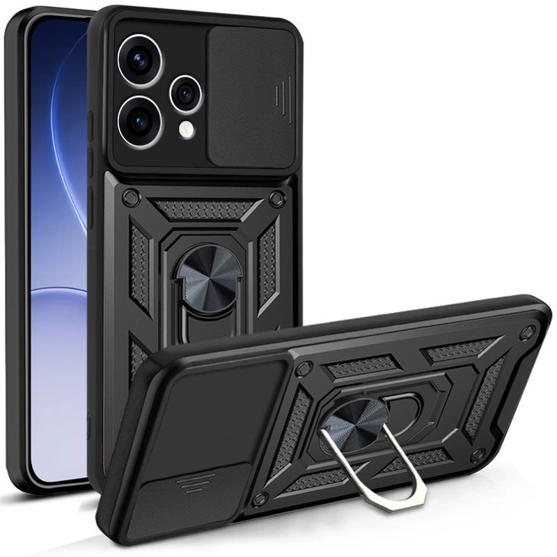 Gepanzerte Schutzhülle Für Oppo Reno 15, Camshield Slide, Schwarz
