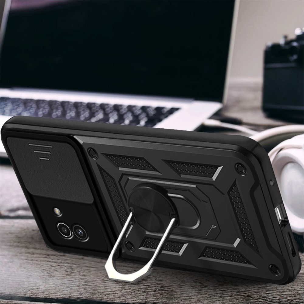 Gepanzerte Schutzhülle Für Samsung Galaxy A03, Camshield Slide, Schwarz
