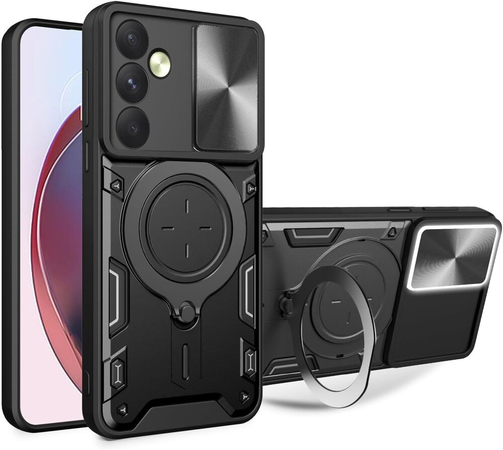 Gepanzerte Schutzhülle Für Samsung Galaxy M55 5g, Camshield Slide, Schwarz