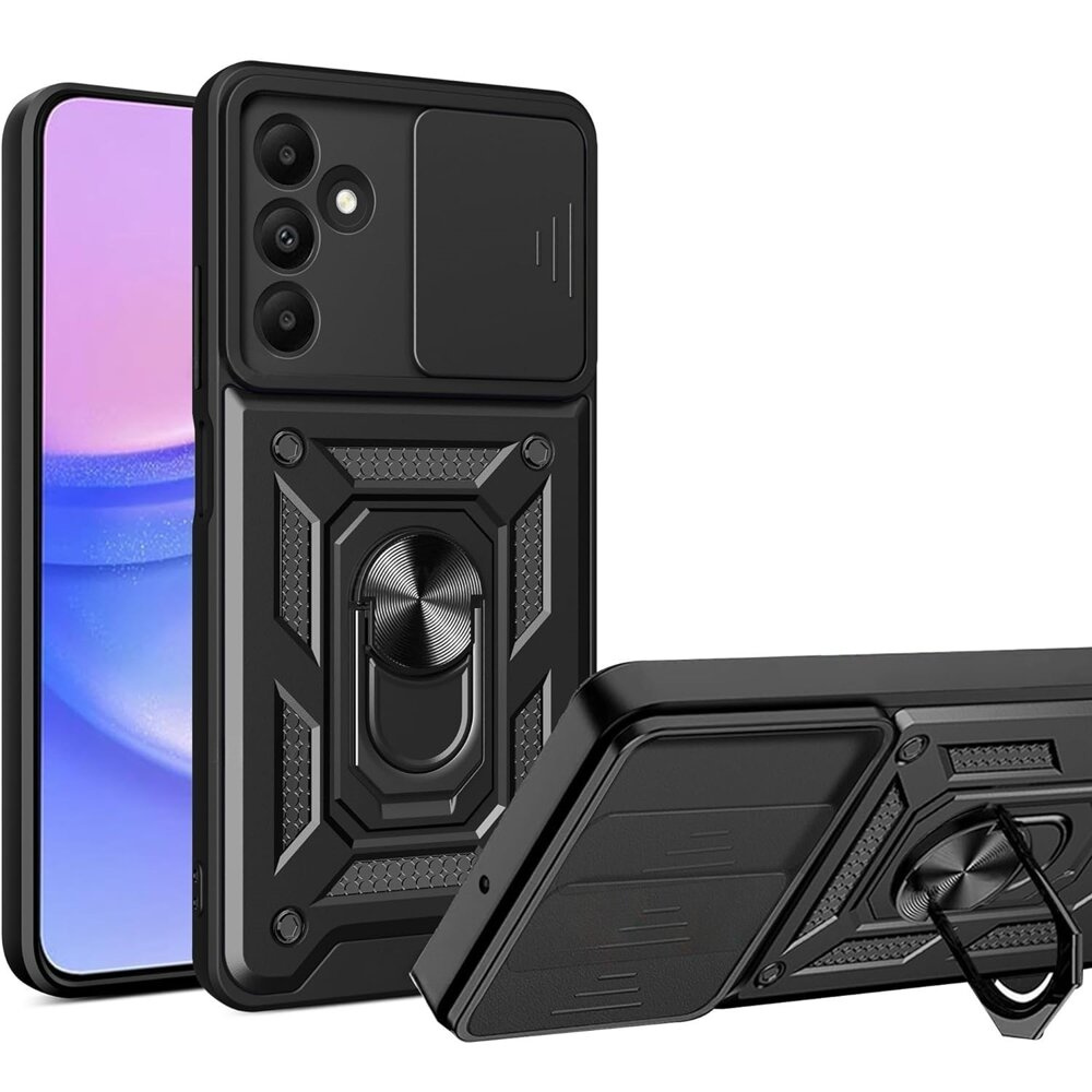 Gepanzerte Schutzhülle Für Samsung Galaxy M15 5g, Camshield Slide, Schwarz