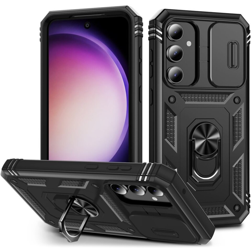Schutzhülle Mit Schutzfunktion Für Samsung Galaxy S23 Fe, Camshield Slide, Schwarz