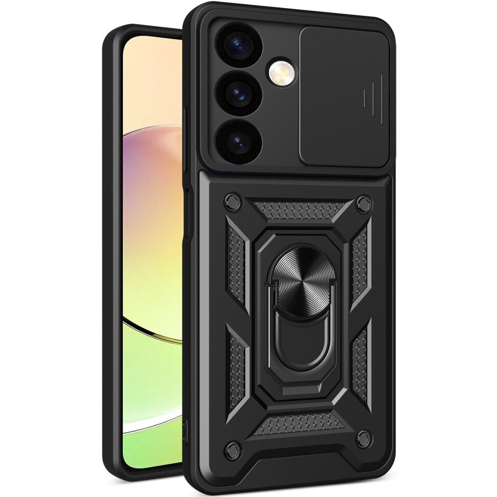Gepanzertes Case Für Samsung Galaxy S24+ Plus, Camshield Slide, Schwarz