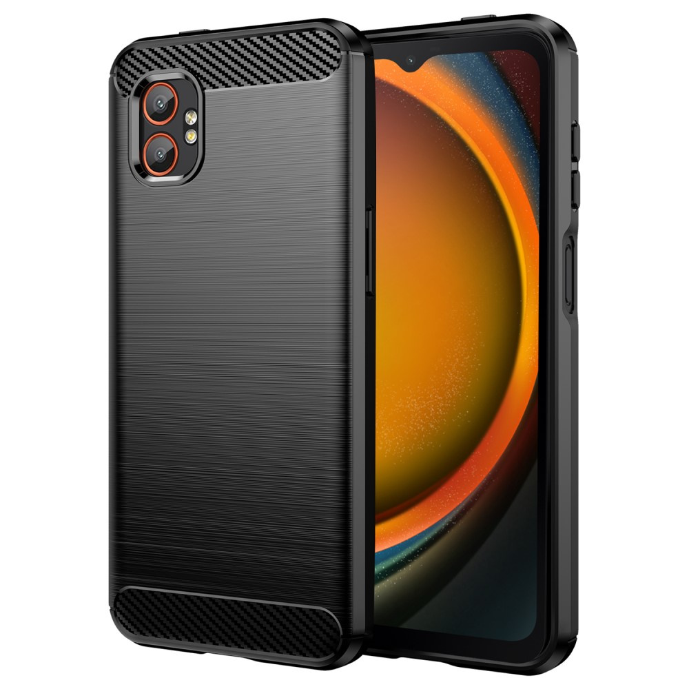 Schutzhülle Für Samsung Galaxy Xcover 7 Pro – Schwarz, Carbonfaser-optik, Gebürstete Oberfläche