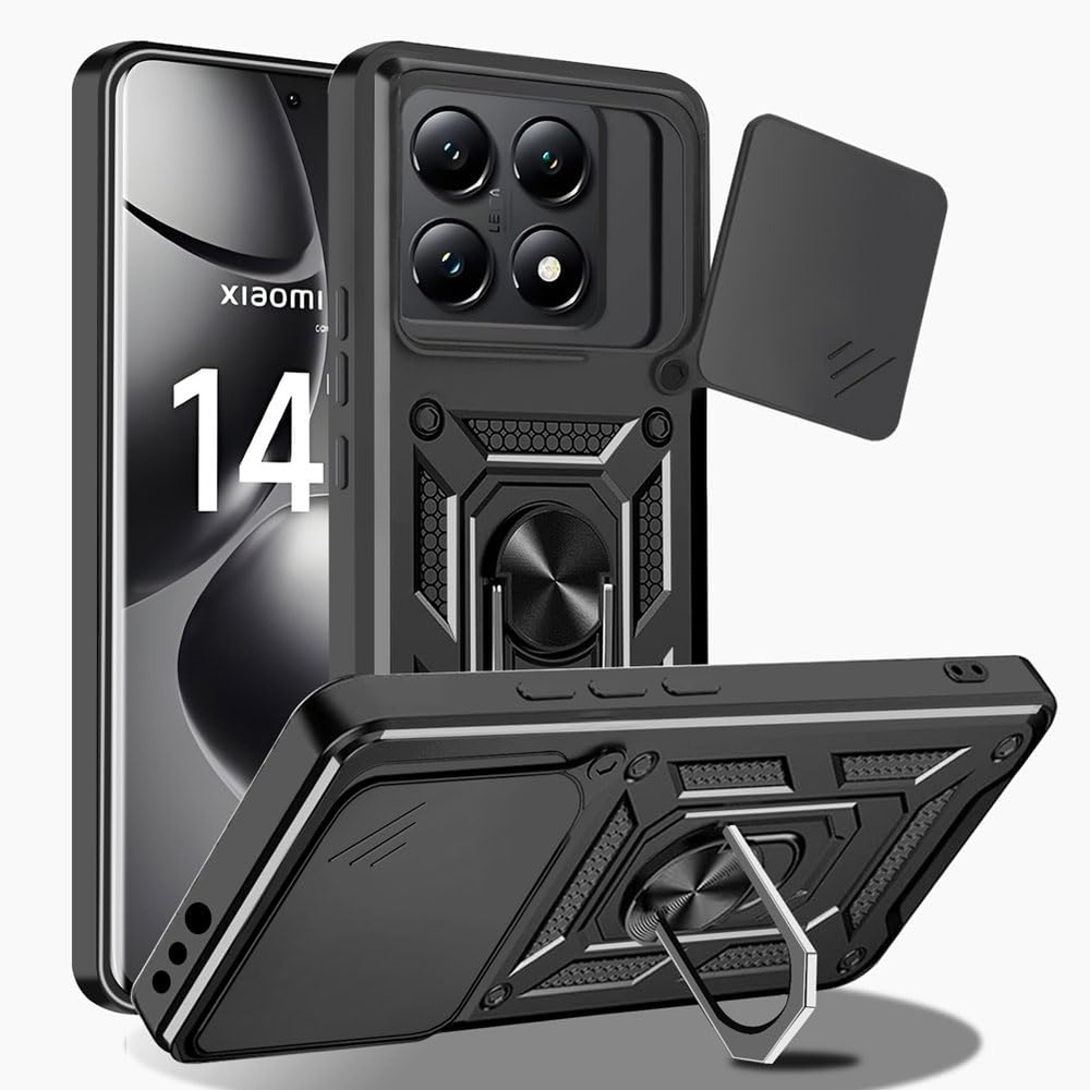 Schutzhülle Mit Schutzfunktion Für Xiaomi 14t, Camshield Slide, Schwarz