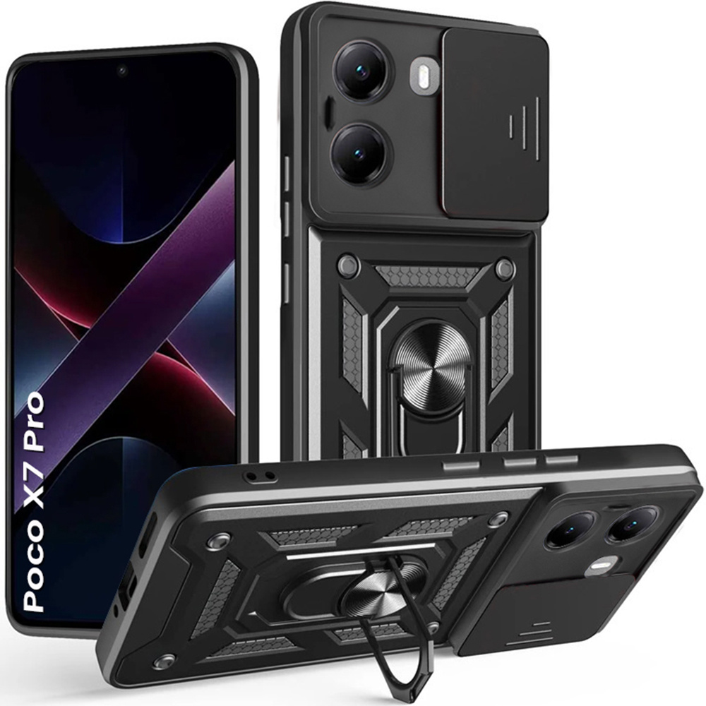 Schutzhülle Mit Schutzfunktion Für Xiaomi Poco X7 Pro 5g, Camshield Slide, Schwarz