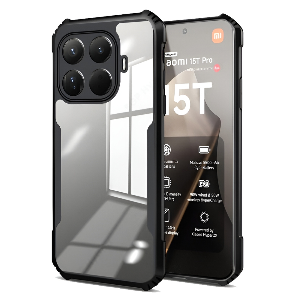 Schutzhülle Für Xiaomi 15t Pro, Stoßfest, Hybrid, Schwarz
