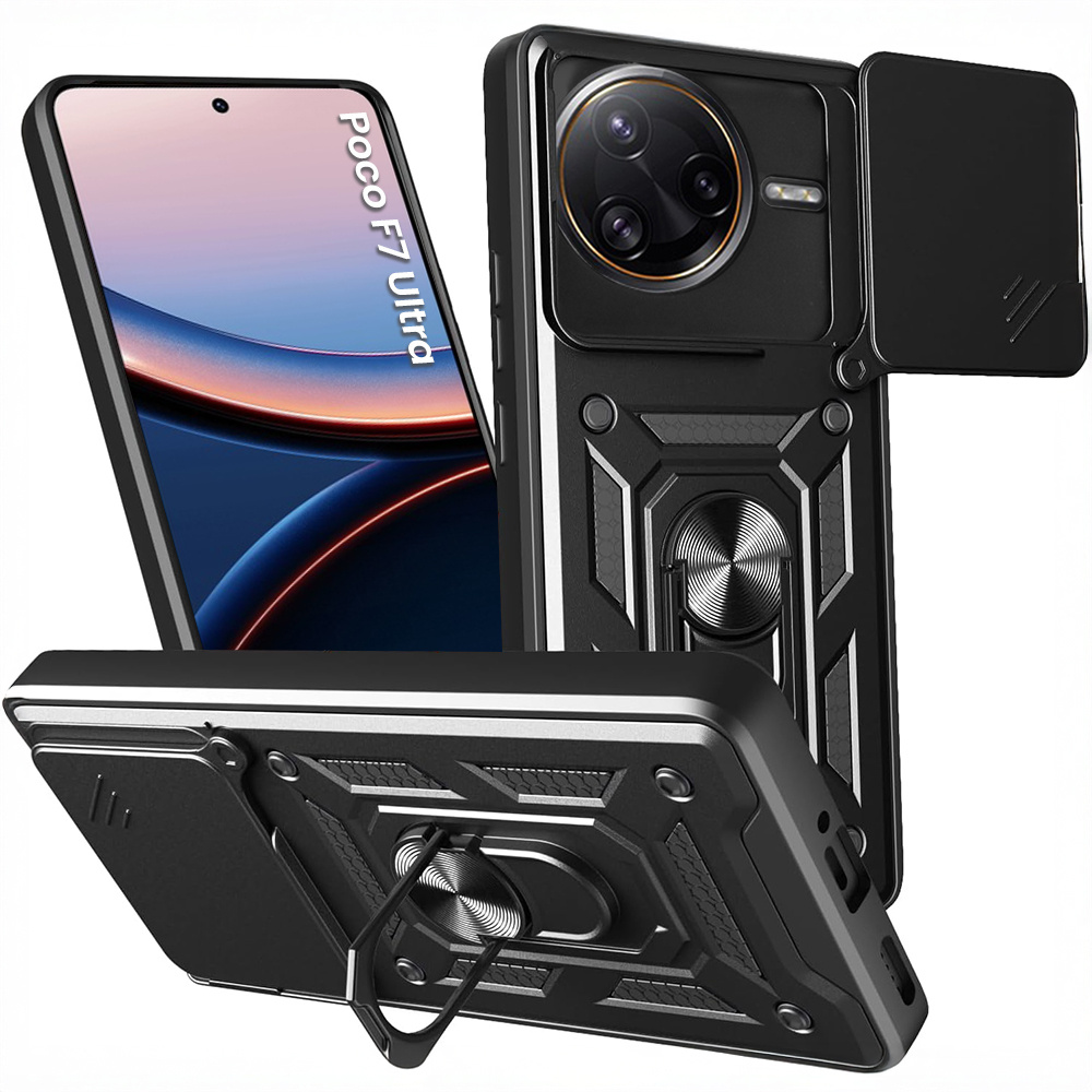 Schutzhülle Mit Schutzfunktion Für Xiaomi Poco F7 Ultra, Camshield Slide, Schwarz