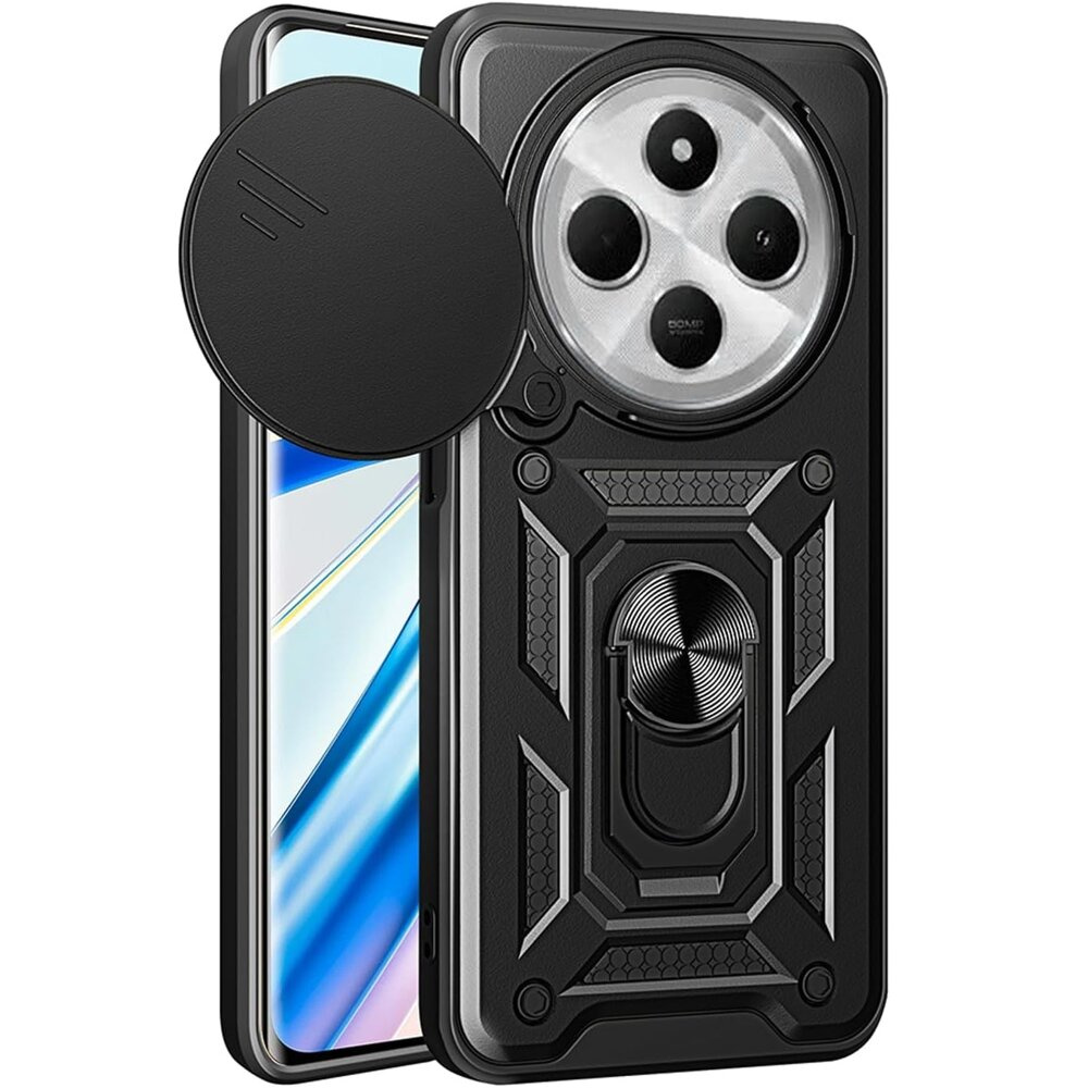 Schutzhülle Mit Schutzfunktion Für Xiaomi Redmi 14c / Xiaomi Poco C75, Camshield Slide, Schwarz