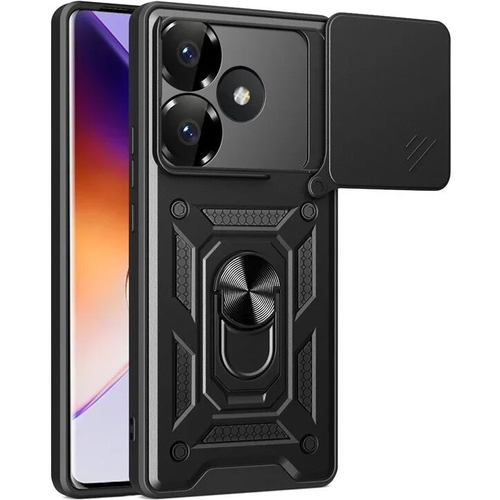 Schutzhülle Mit Schutzfunktion Für Xiaomi Redmi 13, Camshield Slide, Schwarz