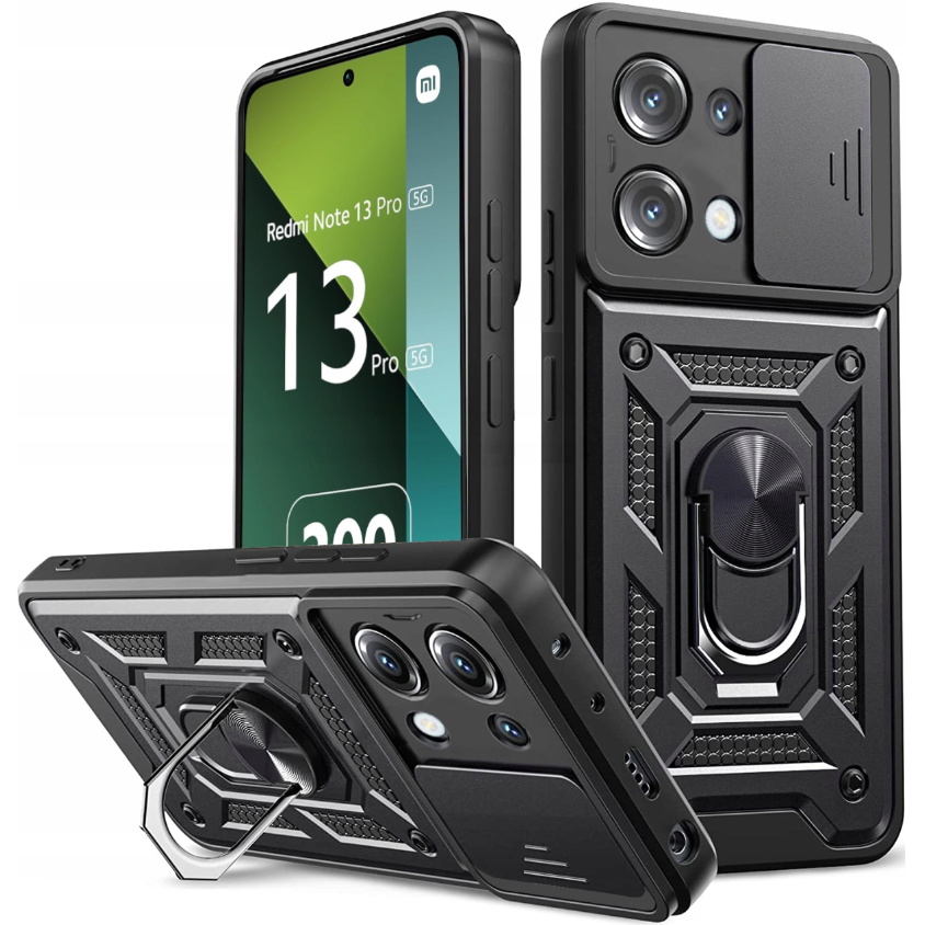 Schutzhülle Mit Schutzfunktion Für Xiaomi Redmi Note 13 Pro 5g, Camshield Slide, Schwarz