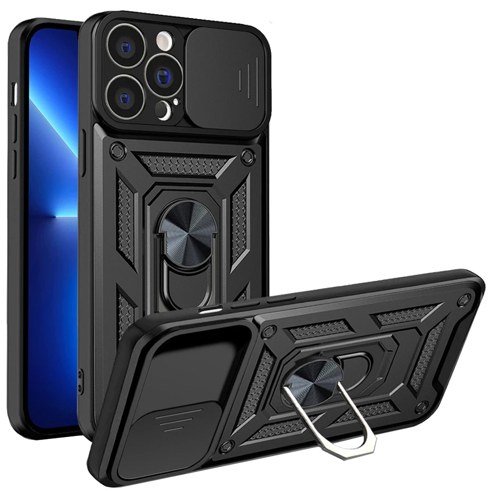 Gepanzerte Schutzhülle Für Iphone 14 Pro, Camshield Slide, Schwarz