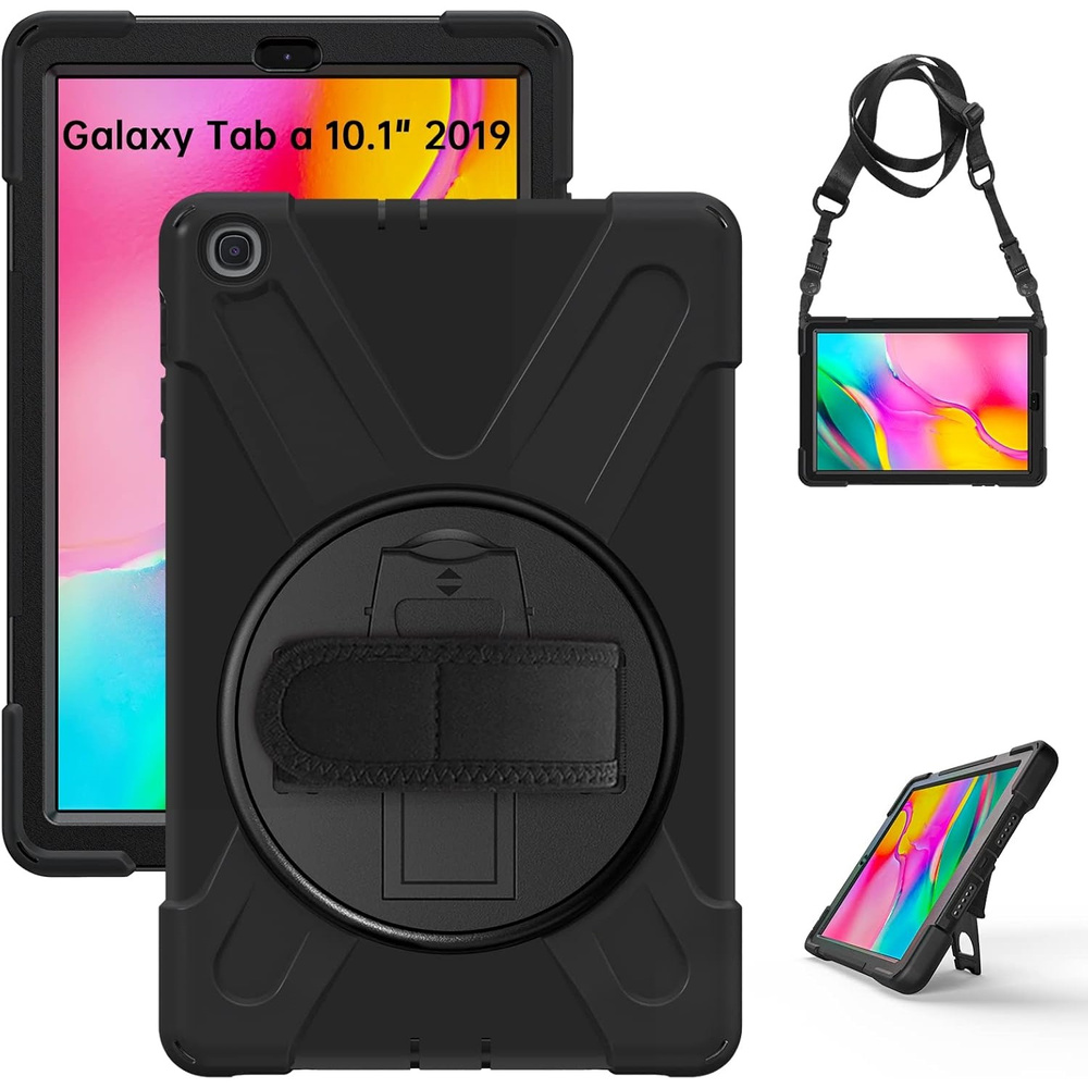 Schutzhülle Für Samsung Galaxy Tab A 10.1 2019 T510/t515, Rotary Armor, Schwarz