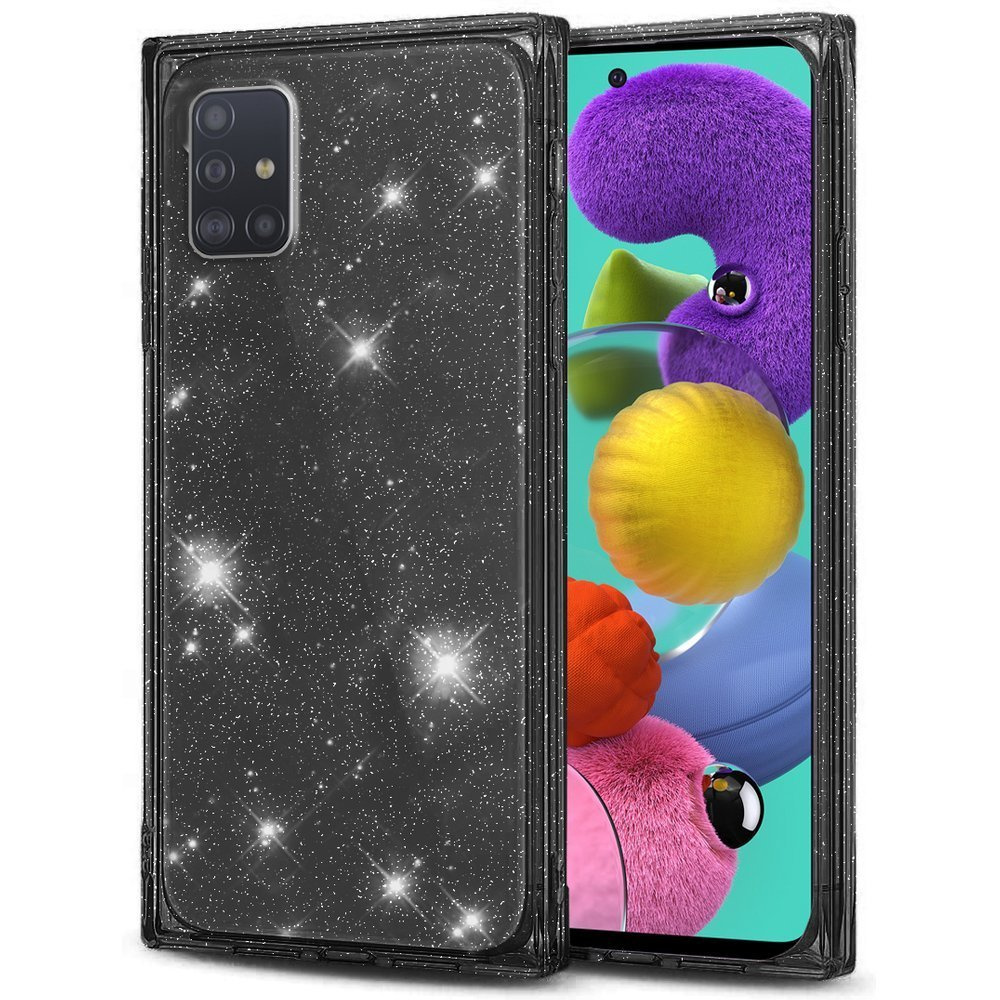 Glitzernde Quadratische Hülle Für Samsung Galaxy A51 4g, Schwarz