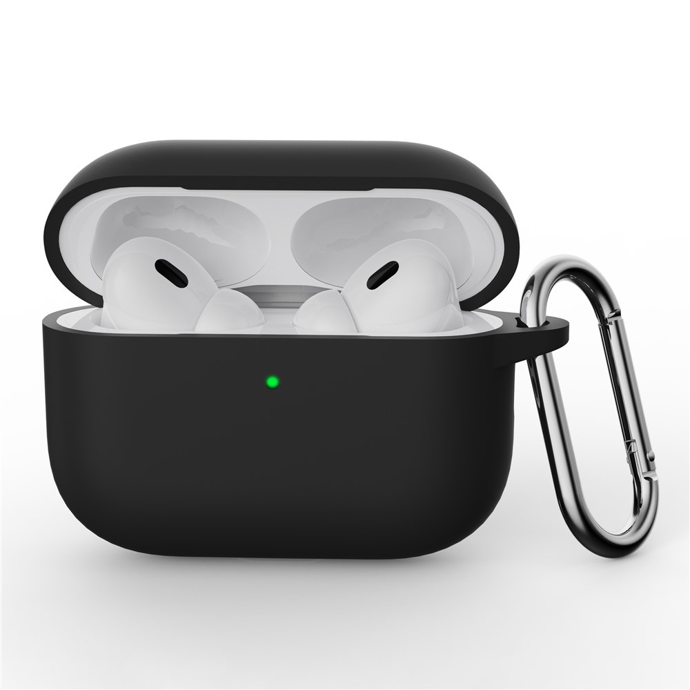 Silikonhülle Für Airpods Pro 3 Mit Karabinerhaken, Schwarz