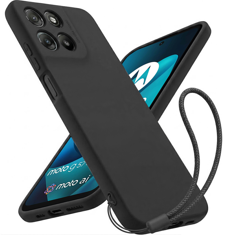 Silikonhülle Für Motorola Moto G57 Power, Mit Magsafe-funktion, Stoßfest, Schwarz
