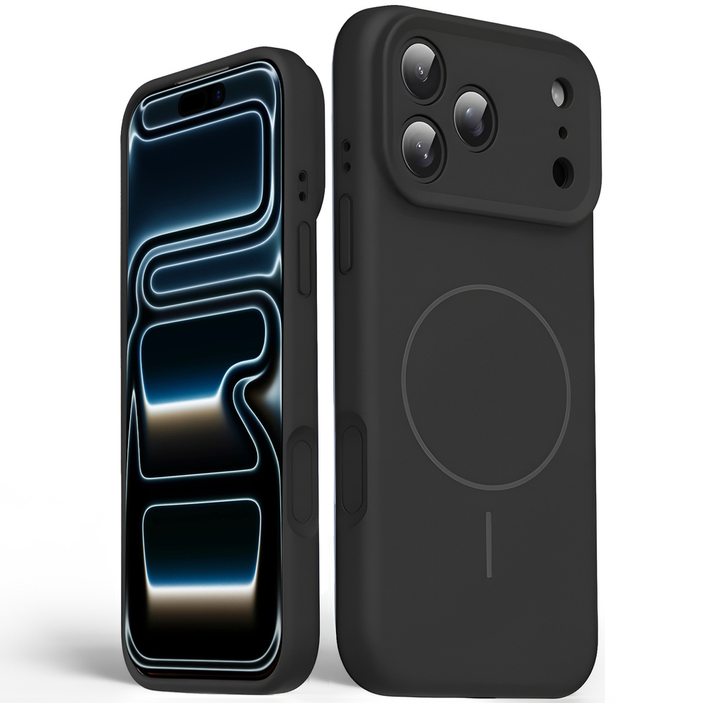 Silikonhülle Für Iphone 17 Pro Max – Magsafe-kompatibel, Stoßfest, Schwarz