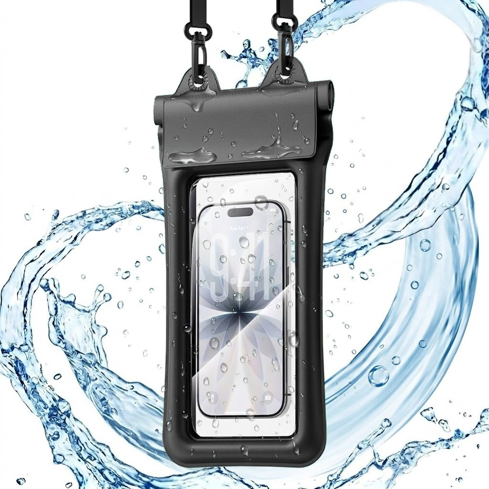 Essager Es-fsd04 Ipx8 Wasserdichte Handyhülle, Universell, Mit Tragegurt, Schwarz