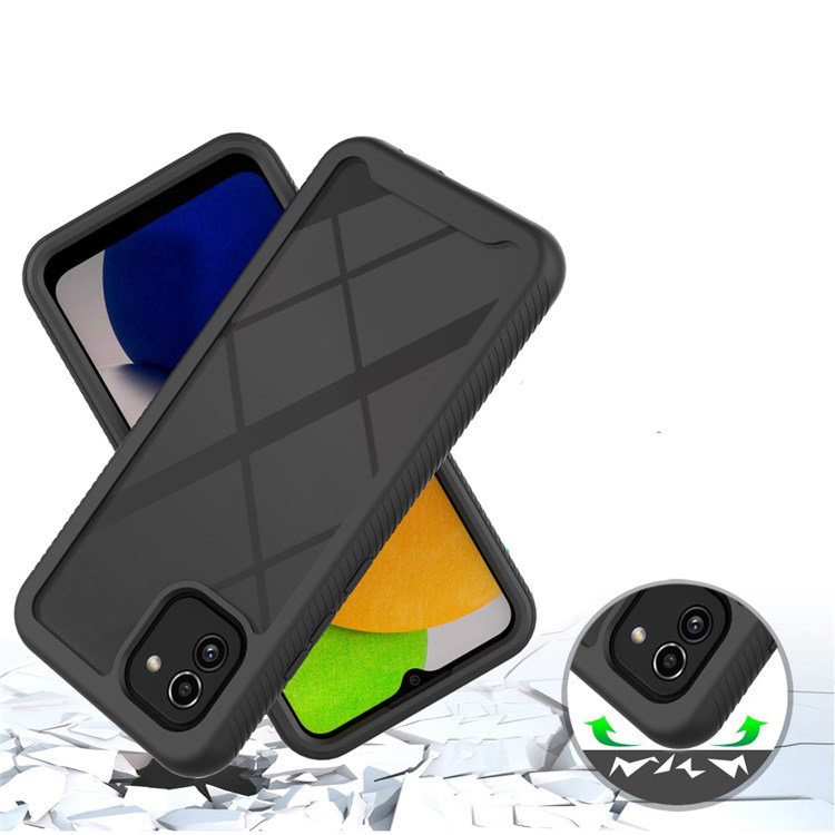 Schutzhülle Für Samsung Galaxy A03, Stoßfest, Mit Folie, Schwarz