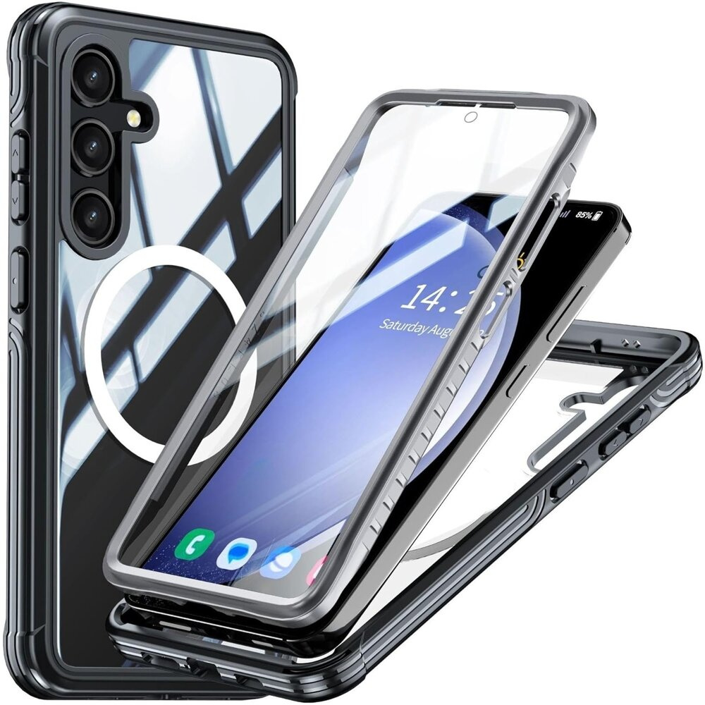 Schutzhülle Für Samsung Galaxy S24+ Plus, Stoßfest, Mit Displayschutzfolie, Magsafe-kompatibel, Schwarz