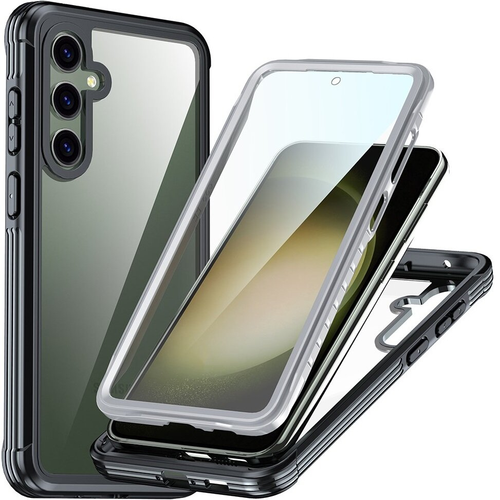 Schutzhülle Für Samsung Galaxy S23 Fe, Stoßfest, Mit Folie, Schwarz