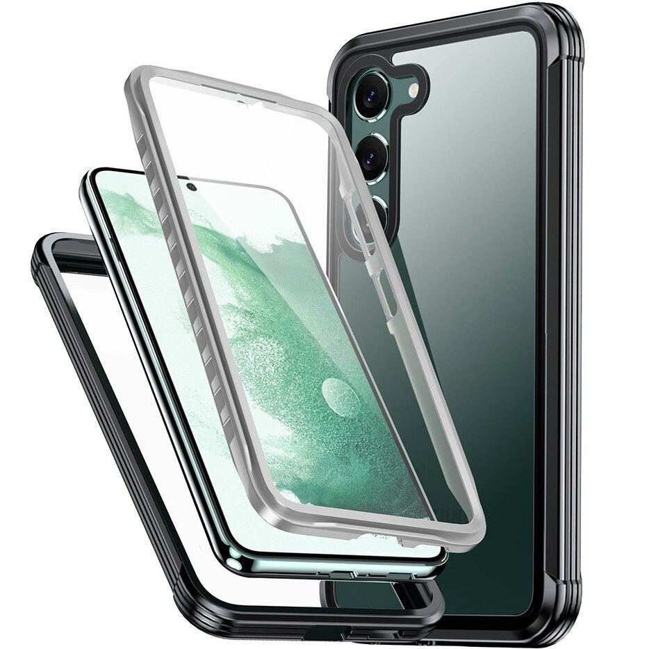 Schutzhülle Für Samsung Galaxy S24+ Plus, Stoßfest, Mit Folie, Schwarz