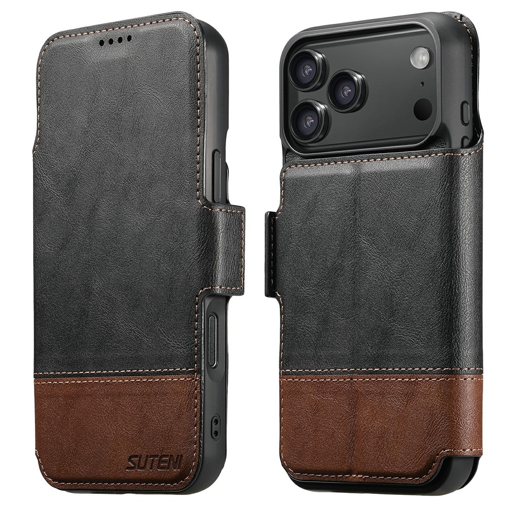 Suteni 2-in-1 Flip Case Für Iphone 17 Pro Max, Magsafe-kompatibel, Schwarz